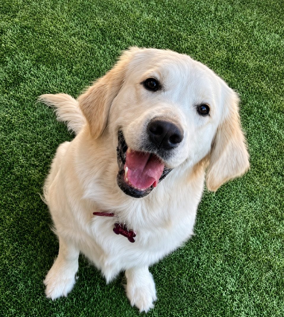 Mila, light golden retriever